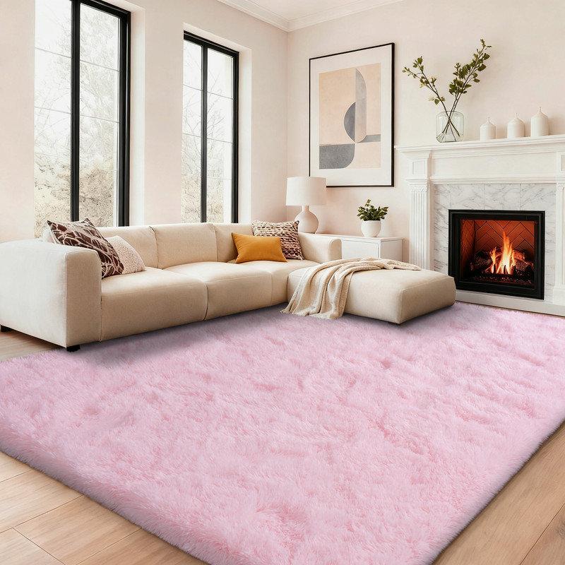 Pink Super Cute Holiday-Themed Decorative Indoor Rug Cozy Home Decor Pet-Friendly Perfect for Nurseries, Bedrooms, Home Offices, and Living Rooms