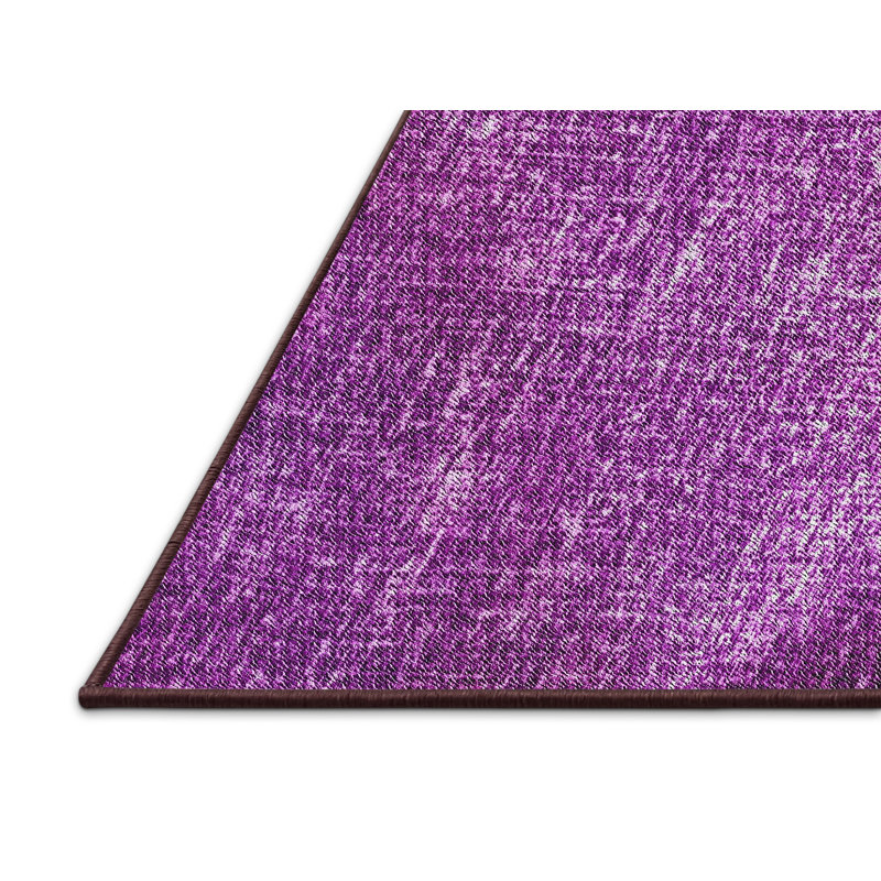 Tapis violet tissé à la machine, Rectangle 2 pi x 4 pi