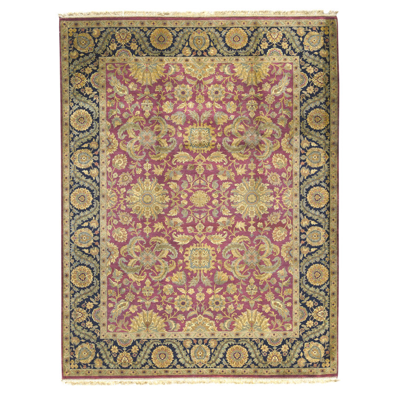 Hand Knotted Wool Oriental Area Rug in Red And Black