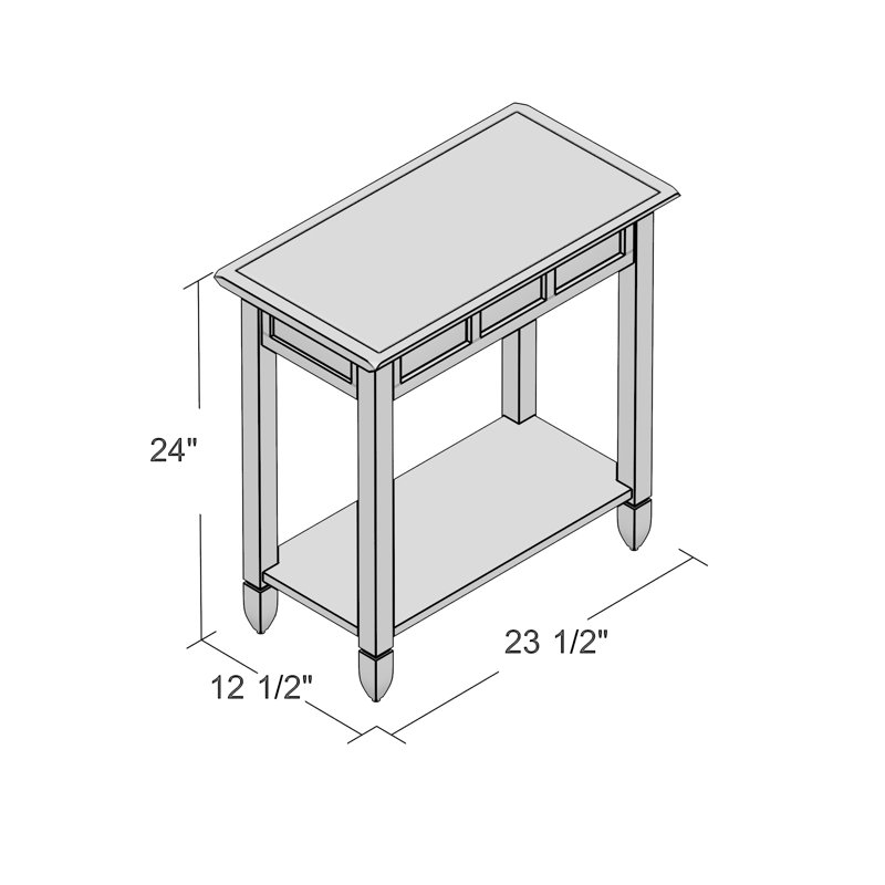 Ardclinis Mountain Oak and Slate Tile End Table, Rustic Oak