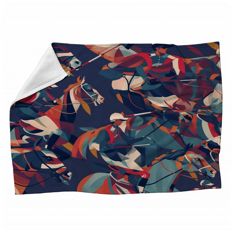 Jeté polaire Polo - Couvertures douces et chaudes pour chevaux - Jeté pour canapé, lit et chaises, L 60 po x L 80 po