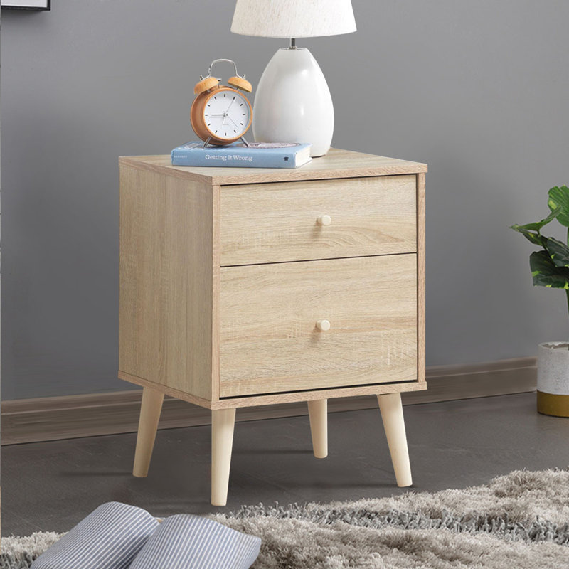 Woodacre 45cm W Bedside Table, Brown