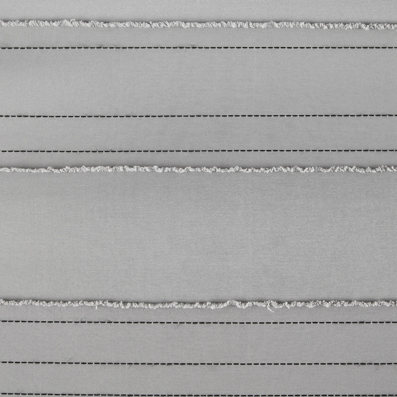 4 pièces d'édredon pour lit double / grand lit gris avec pinces, coffre-fort, 2 taies décoratives, lavable à la machine, motif tissé et coussin décoratif, preuve, étiqueté, avec motif