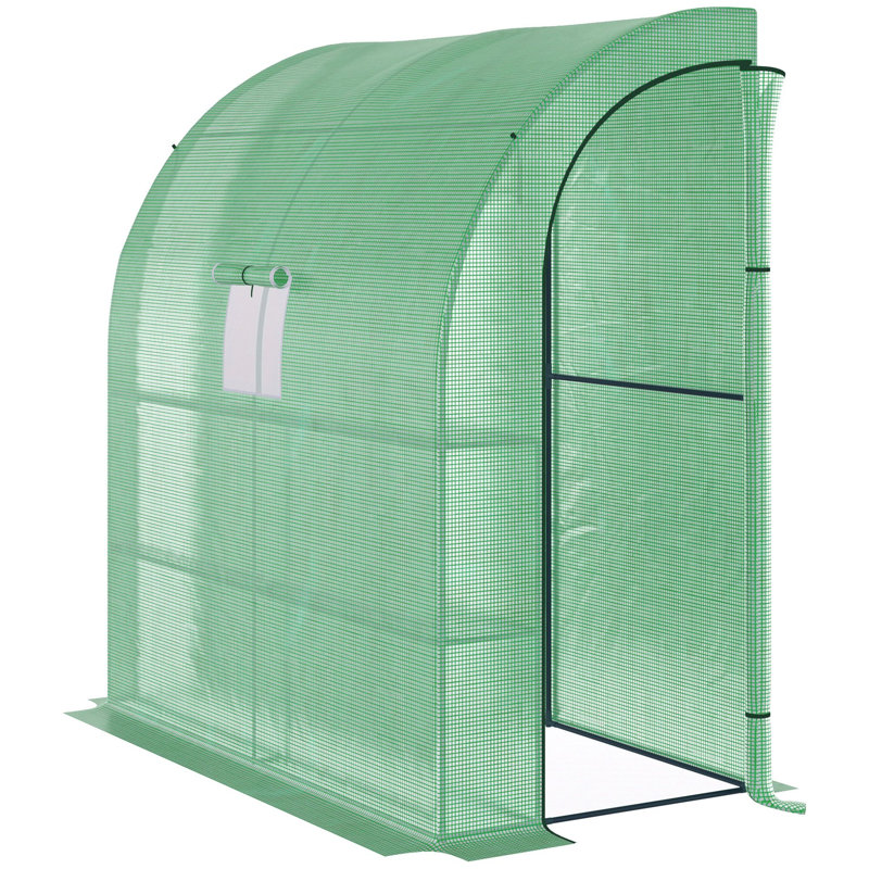 Outsunny Outdoor Lean To Greenhouse, 84.8" H x 78.8" W x 39.3" D, Green