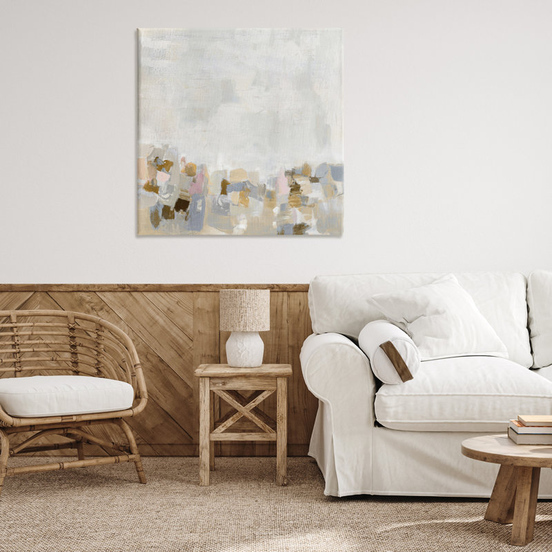 Art mural sur toile rustique beige et gris par Rachel Springer, H 36 po x l 36 po x P 1,5 po