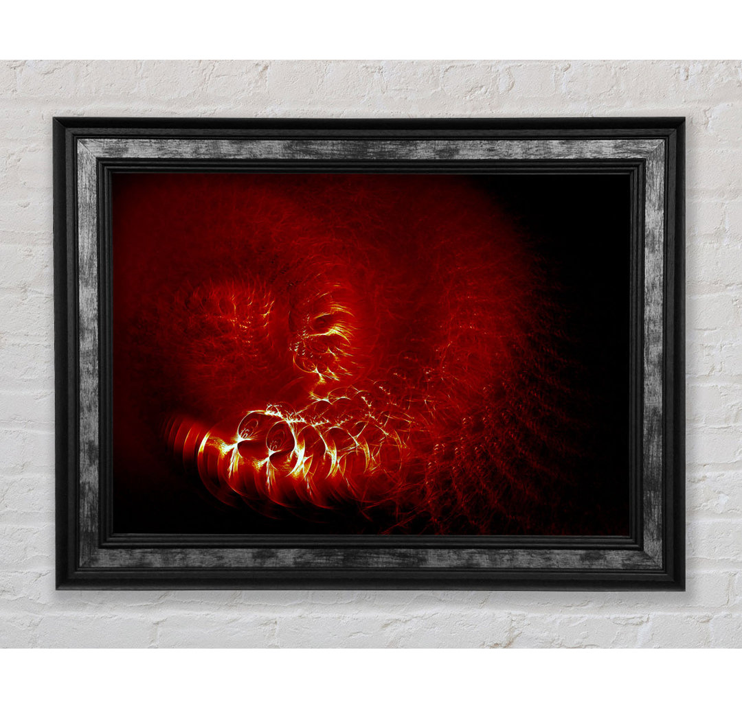 Time Tunnel Vibrant Red Gerahmter Druck