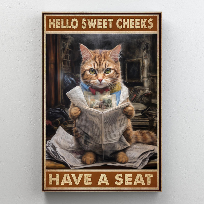 «Cariann Cat Have A Seat On», impression sur toile, H 14 po x l 11 po x P 1,25 po