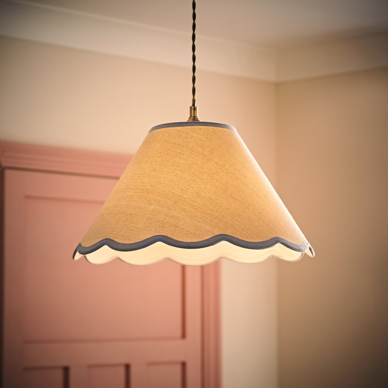 Florie Novelty Lamp Shade ( Clip On ), Cream/Blue, 22cm H x 41cm W x 41cm D