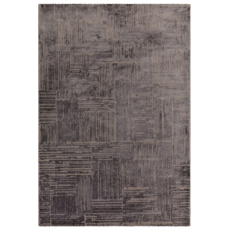 Sugna Geometric Criss Cross Charcoal Area Rug, Rectangle 160 x 220 cm