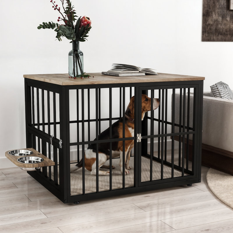 Cage pour chien empilable Graue, Gris, Moyen (H 33 po x l 43,30 po x P 29,90 po)