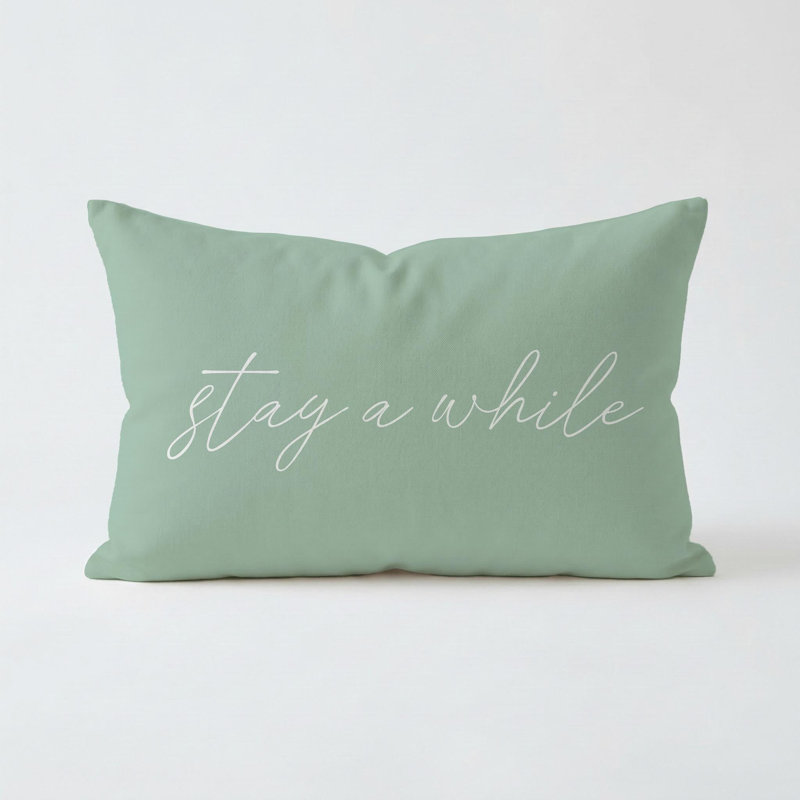 Stay A While Pillow 20"x20" Sage, 20"x20", Sage