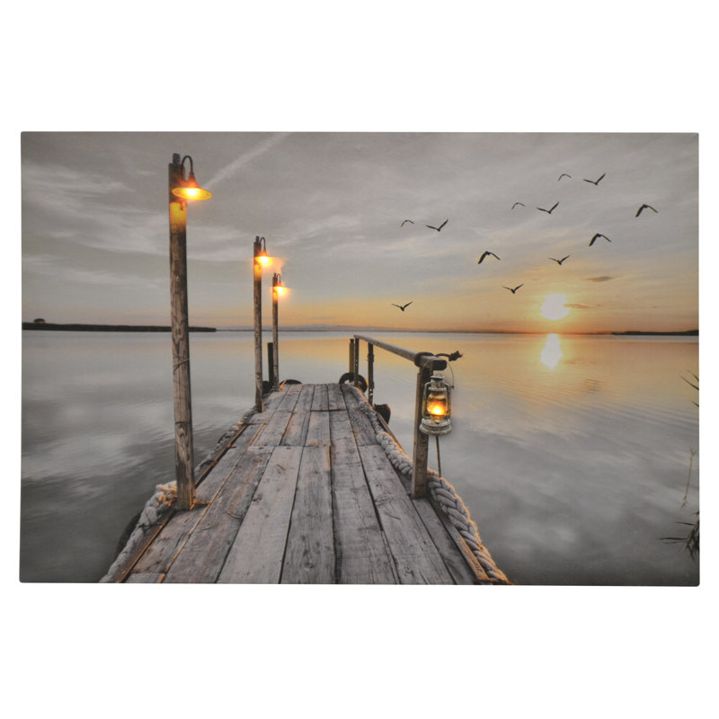 Sunset Over the Sound LED Enhanced Canvas Print