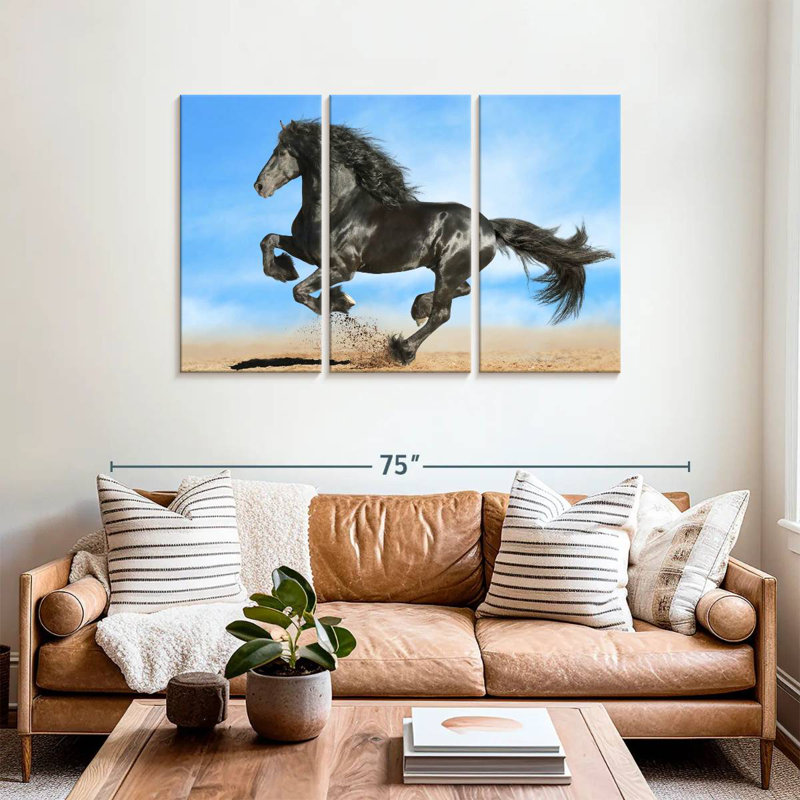 Cheval frison Brampt, H 36 po x l 57 po