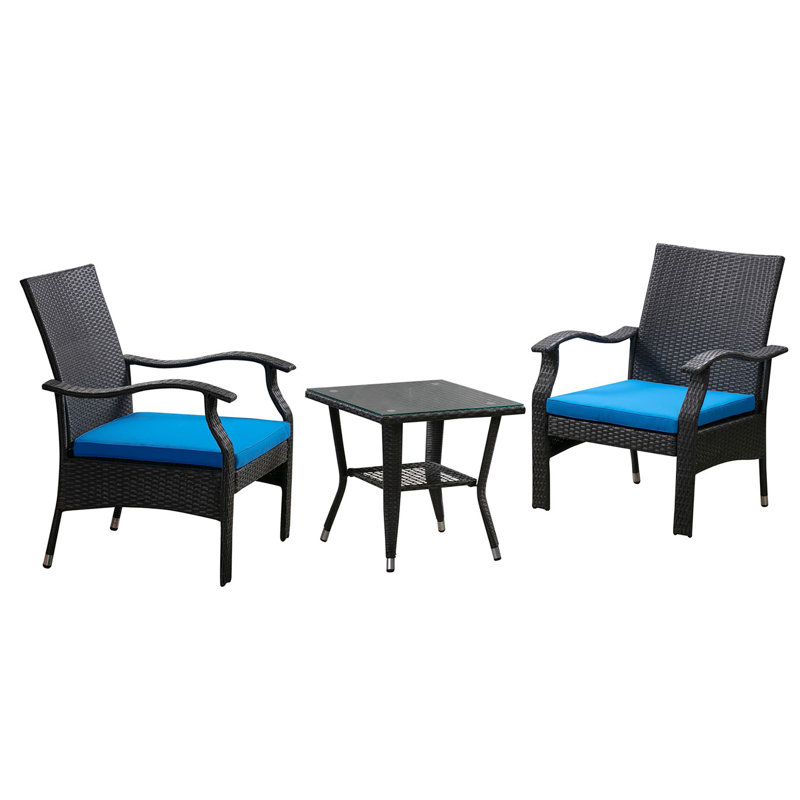 Wicker 2 - Person Patio Conversation Set with Cushions