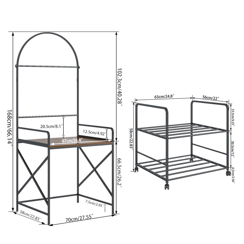 3D Printer Stand with Filament Storage, Heavy Duty 3D Printer Desk, With Rolling Storage Cart