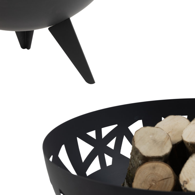 Tobago Round Steel Smokeless Fire Pit, Black