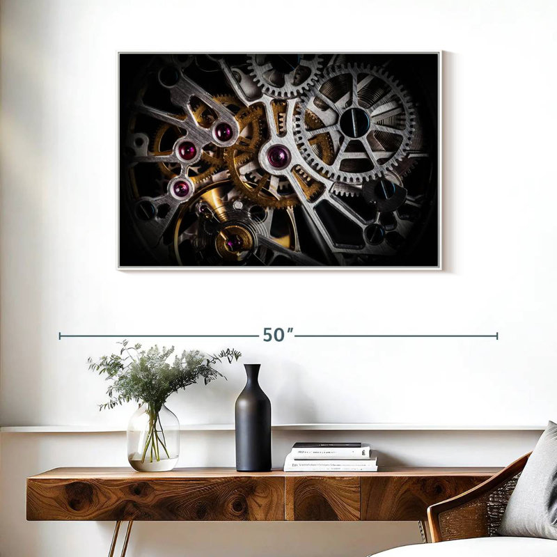 Mécanisme de montre, Cadre flottant blanc, 37 po x 25 po