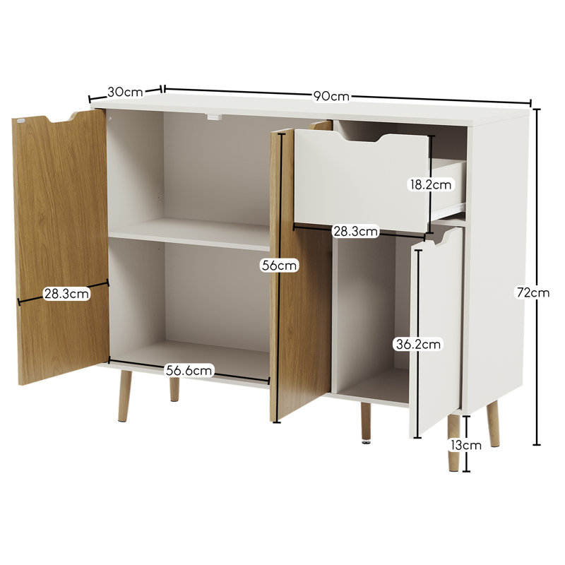 Dubberly Accent Cabinet, Oak/White