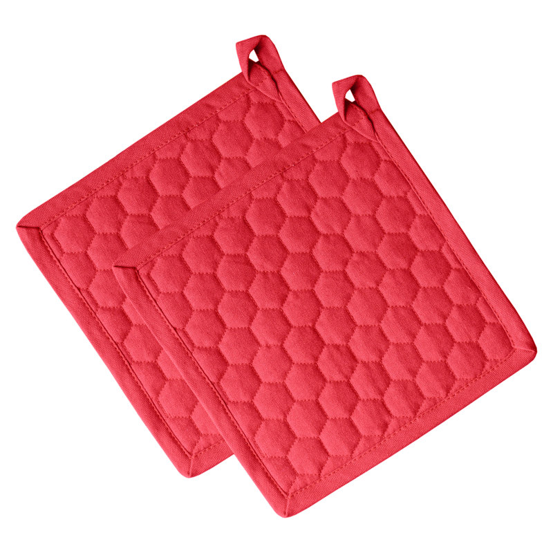 FabStyles Cotton Potholder Set, Red