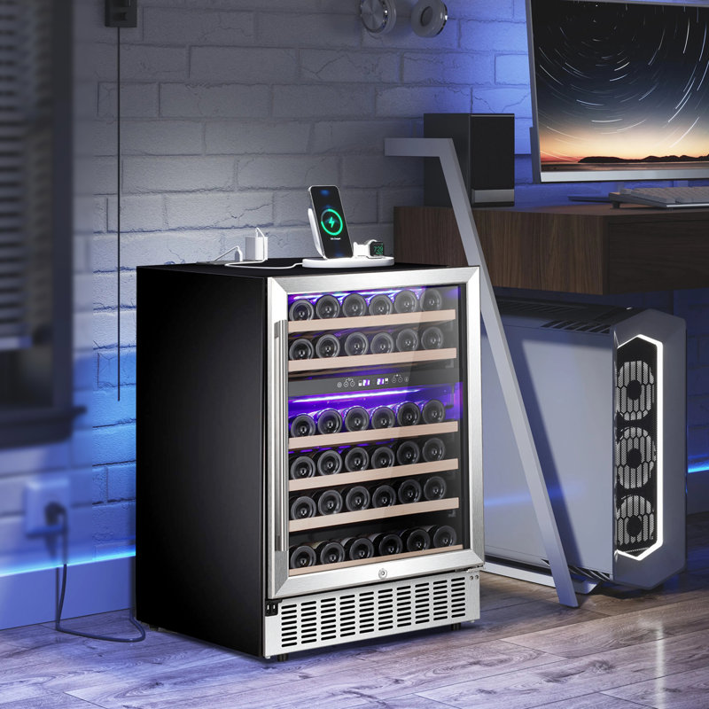 145 Can Beverage Refrigerator And Cooler With Glass Door For Home/Office/Bar-Black