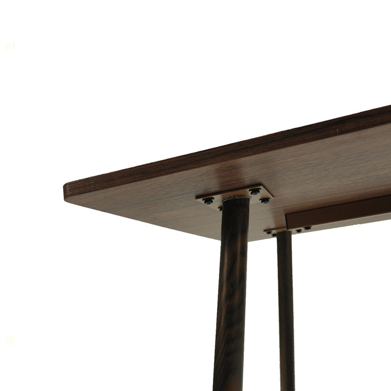 Modern Minimalist MDF Desktop, Walnut Color Metal Legs, Small Sized Dining Table, Computer Desk, Office Desk, Kitchen Table, For 6 Seat.Suitable For Kitchen, Dining Room, Living Room