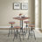Jyie Pine Square Solid Wood Top with Steel Base Dining Table