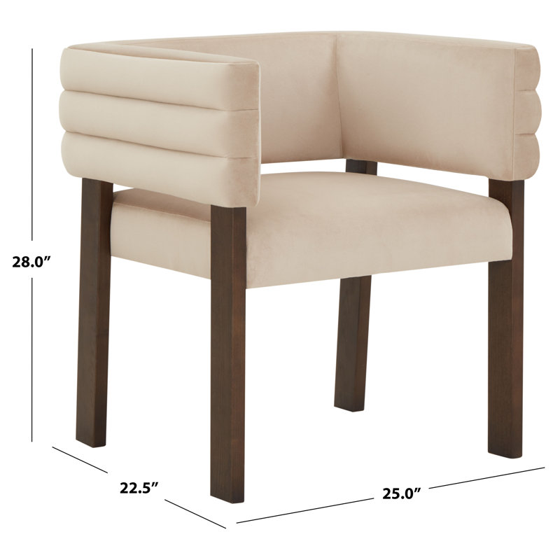Phineus Velvet Dining Chair, Light Brown