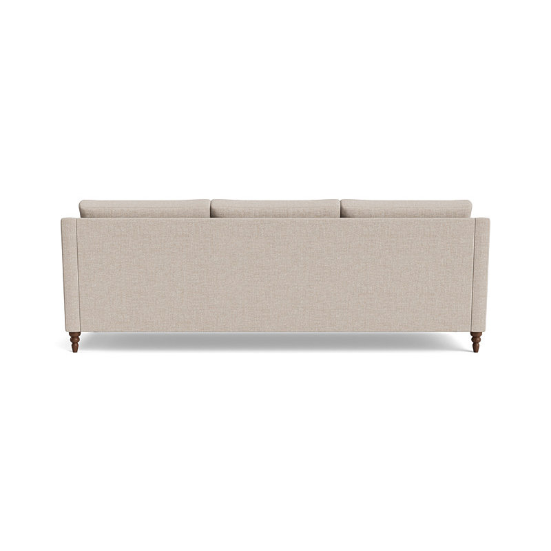 Vera Sofa (95"), Performance Weave - Natural, Walnut Finish (Turned)