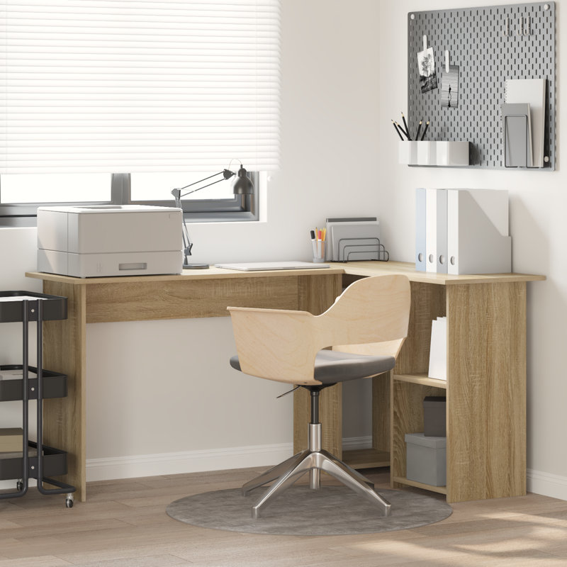 Desk Engineered Wood Medium Desk, Sonoma Oak