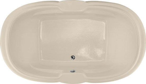 Yvette 72'' x 41.75'' Soaking Acrylic Bathtub, Almond, Polished Chrome