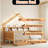 Guardrail Wooden House Bed With LED Light Strip and Storage Place-1613576412