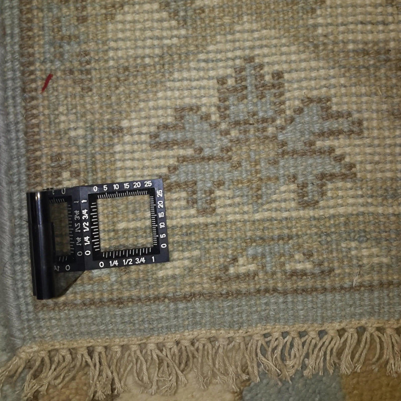 Tapis oriental bleu / vert / beige en coton / laine 4 pi x 6 pi Oriental
