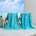 Turquoise / coquille et rayures bleu sarcelle