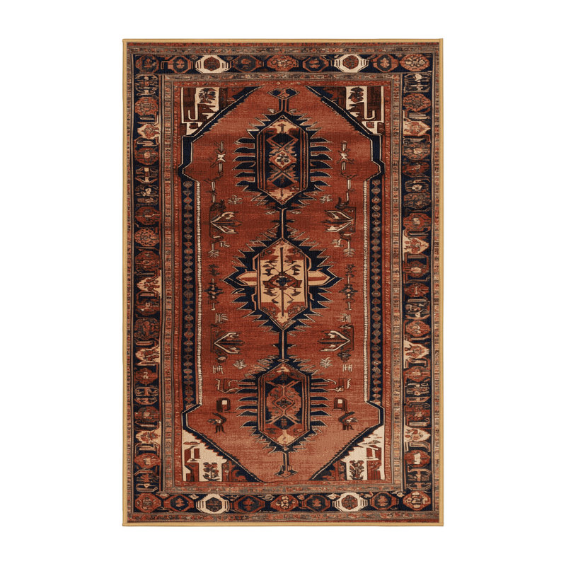 Machine Washable Persian Brown Area Rug, Rectangle 8' x 12'