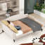 Full Size Upholstered Tufted Daybed with Frame and Beige Fabric (No Box Spring Needed)