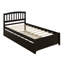 Lit simple avec lit gigogne en bois-330577362