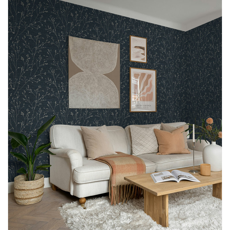 Papier peint en vinyle gaufré Designs Ash Withington Branch, Bleu