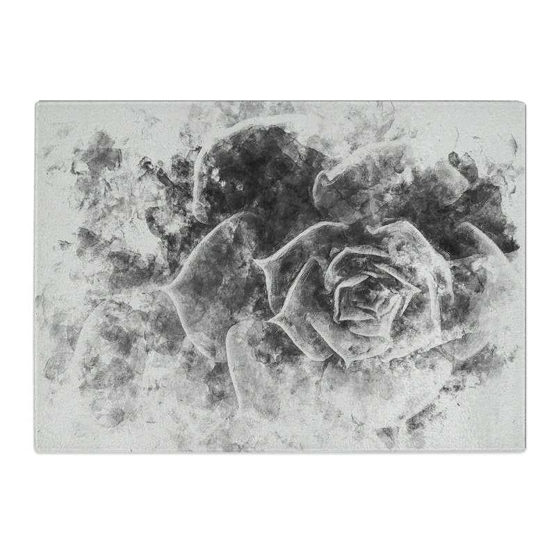 Tempered Glass Succulent Plant Chopping Board, 20 cm x 28.5 cm