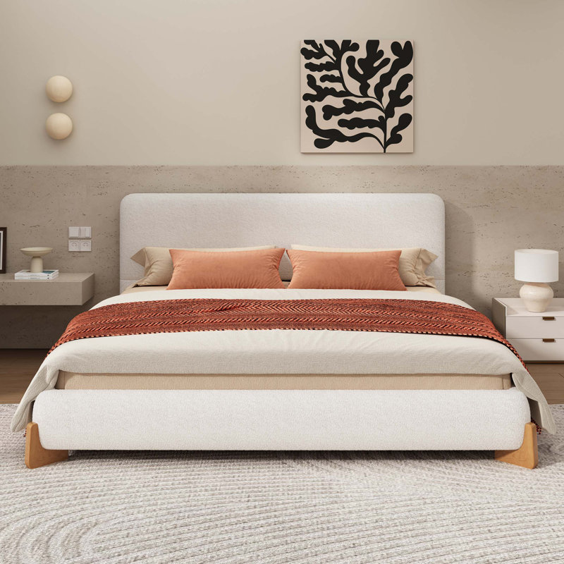 Lit rembourré Elegant Boucle, grand, Grand lit