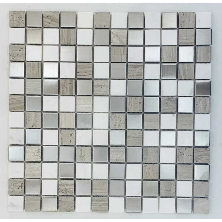 1" x 1" Mixed Material Mosaic Tile