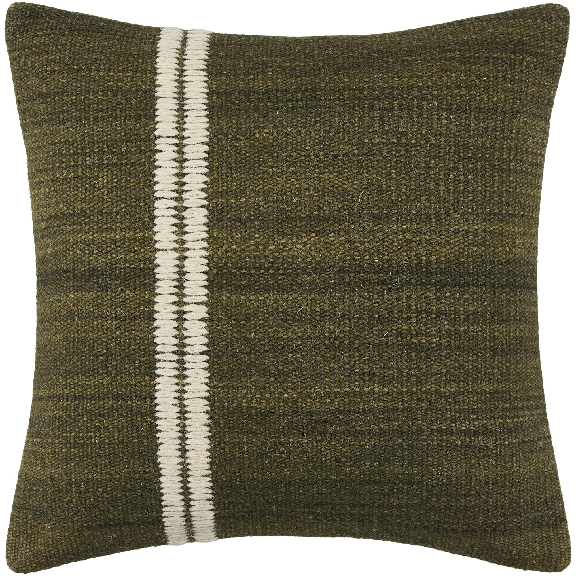 Jundah Accent Pillow, Green, Duck Down, Square 18"