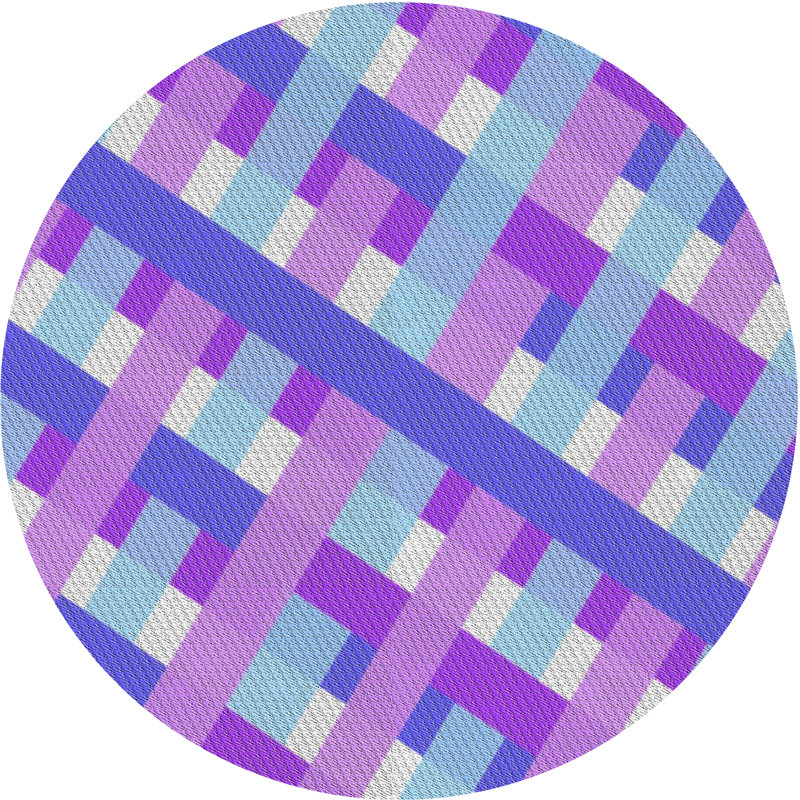 Tapis mauve à motif géométrique Klima, Rond 3 pi