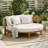 Topmax Outdoor Acacia Wood Round Lounge Chair, With Cushion And 4 Pillows, Perfect For The Backyard Or Poolside, Beige