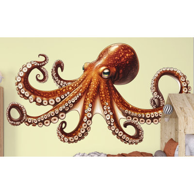 Autocollant mural pieuvre, autocollant mural animal marin, décoration murale vie marine, décoration marine pour chambre d'enfant, autocollant créature sous-marine 415 g