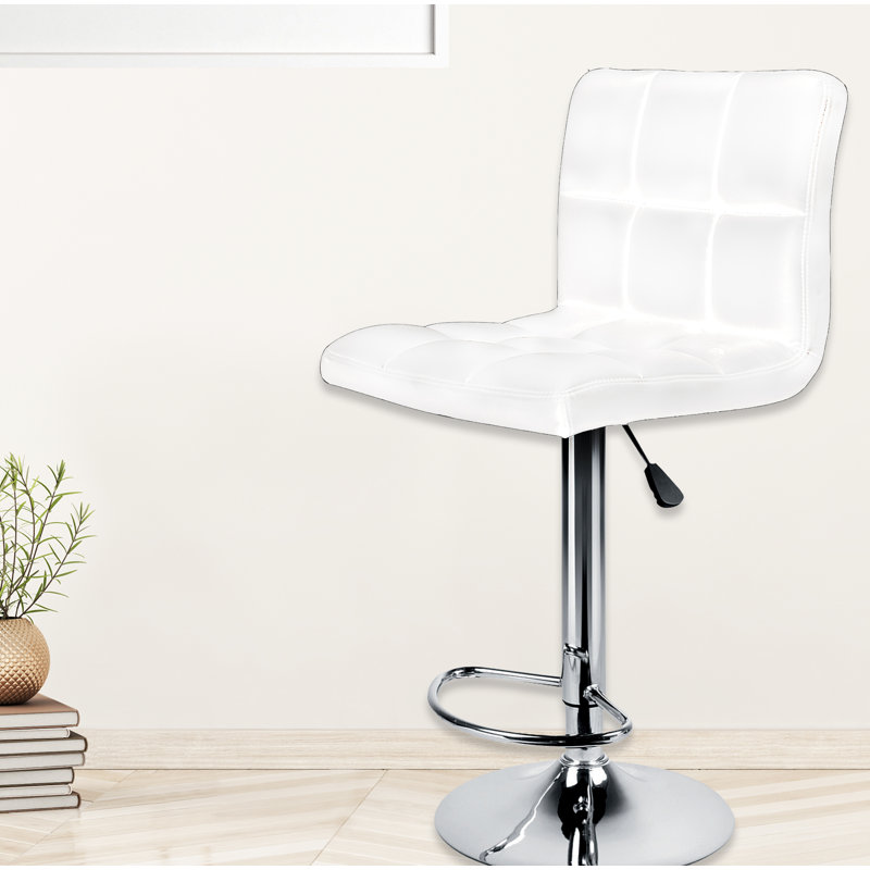 Tabouret tournant à hauteur réglable Esmai, Blanc