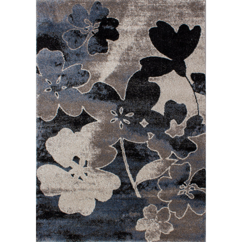 Carsen Power Loom Blue/Gray/Beige Rug, Rectangle 7'10" x 10'6"