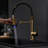 Dual-function Brass Kitchen Faucet With Gooseneck Design For Modern Kitchens