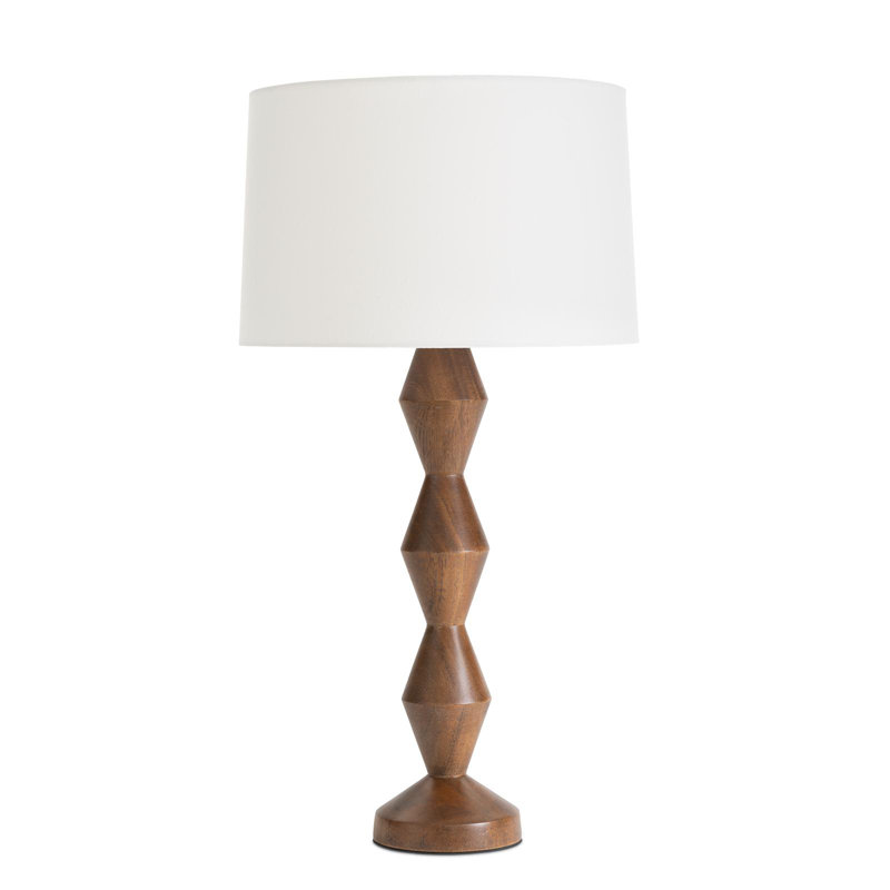 Crew Walnut Buffet Lamp, White