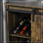 Armoire à vin industrielle, armoire de rangement à buffet, buffet de service avec porte de grange coulissante et support à vin pour 6 bouteilles-1278752855