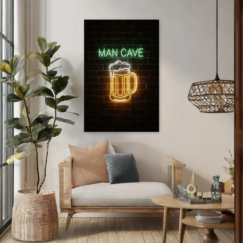 Art mural contemporain «Man Cave», H 48 po x l 32 po